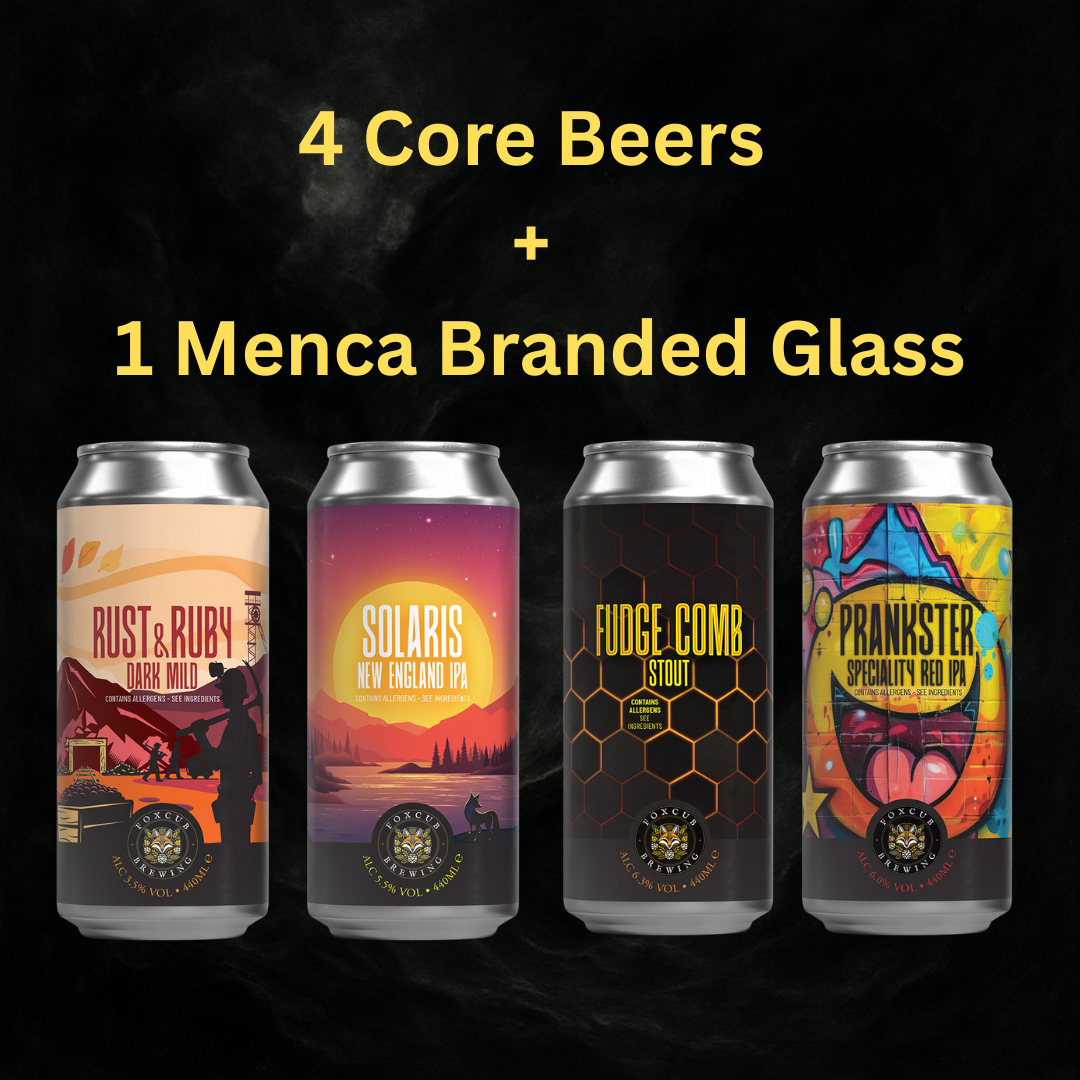 Mixed Gift Box | 4x 440ml Cans + Branded Glass