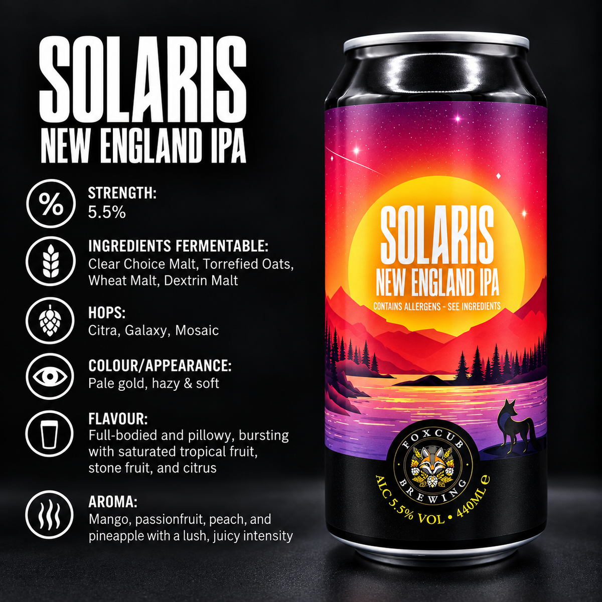 Solaris | 440ml New England IPA | 5.5%