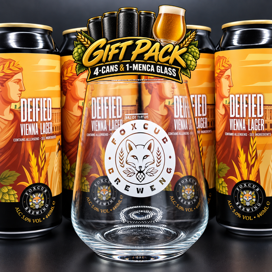 Deified Gift Box | 4 × 440ml Vienna Lager + Glass