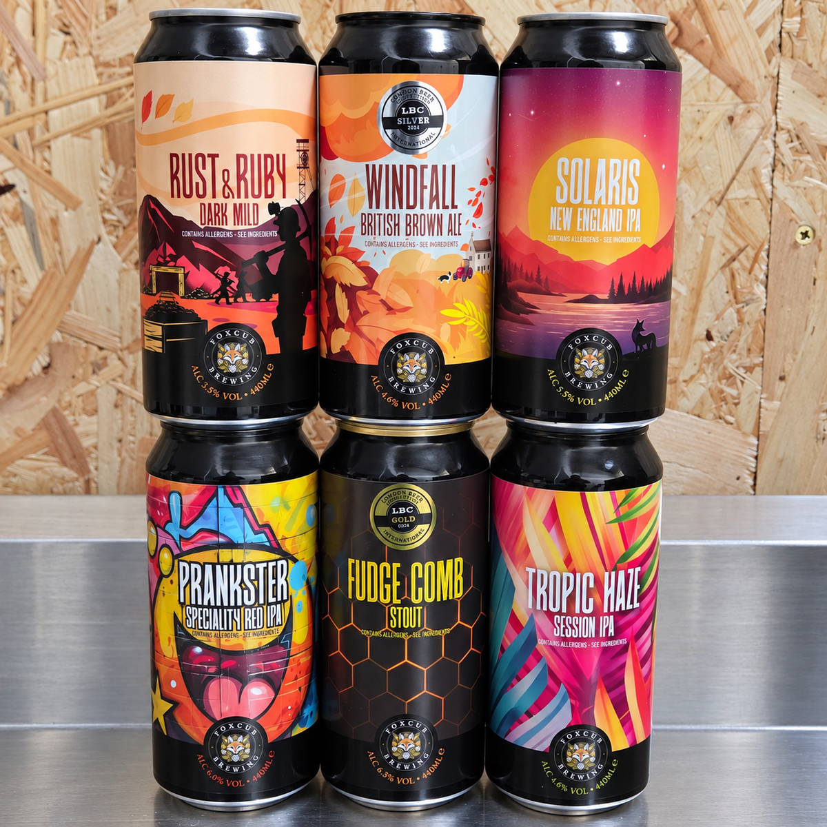 Foxcub Core Beer Bundle | 6 × 440ml Mixed Craft Beer